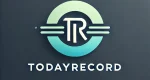 DALL·E 2024-11-07 23.40.33 - A minimalist, modern logo for 'TodayRecord.com' with the initials 'TR' in a sleek and professional style. Use a calming color palette, with blues and